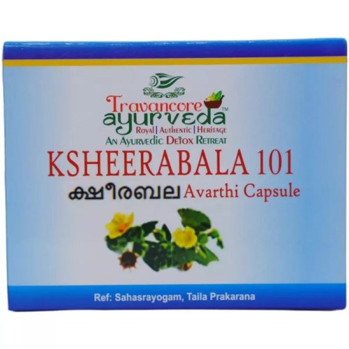 Travancore Ayurveda Ksheerabala 101 Avarthi  Capsulesule (100 Capsules)