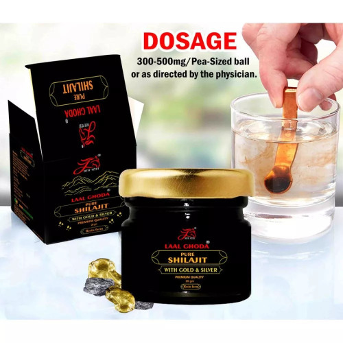 Laal Ghoda Pure Shilajit With Gold And Silver (20g)