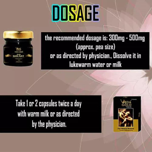 Veda Gold Pure Shilajit Resin + Veda Gold  Capsules (15g + 10Cap) (1Pack)