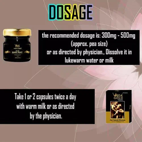 Veda Gold Pure Shilajit Resin + Veda Gold  Capsules (15g + 10Cap) (1Pack)