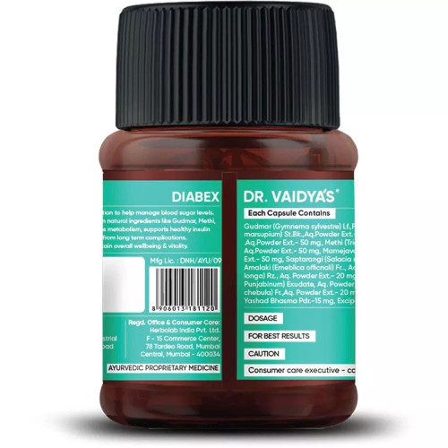 Dr Vaidyas Diabex  Capsules (30 Capsules)