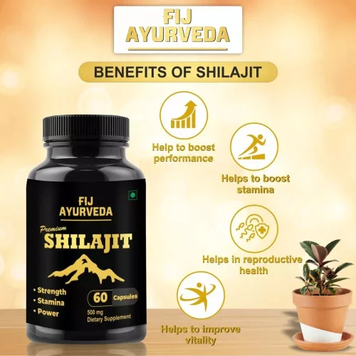 Fij Ayurveda Premium Shilajit Extract  Capsulesule (60 Capsules)