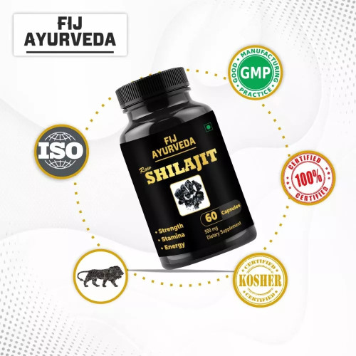 Fij Ayurveda Raw Shilajit Extract  Capsulesule (60 Capsules)