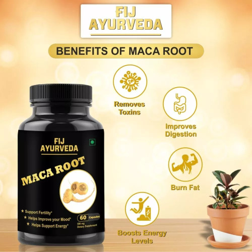 Fij Ayurveda Maca Root Extract Dietary Supplement  Capsules (60 Capsules)