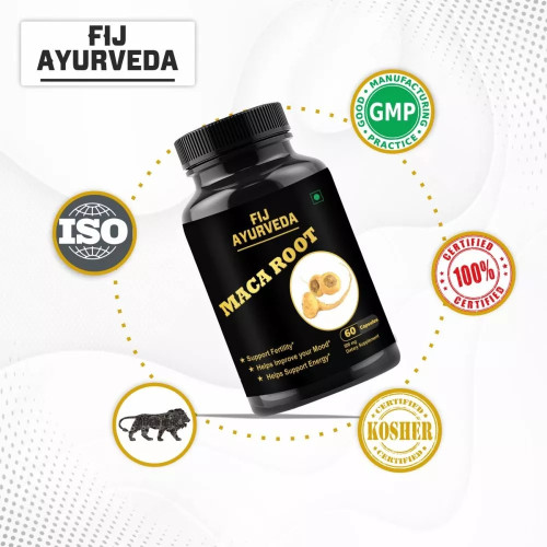 Fij Ayurveda Maca Root Extract Dietary Supplement  Capsules (60 Capsules)
