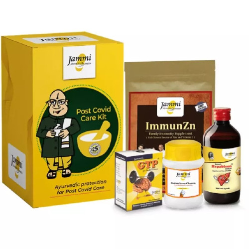 Jammi Post-Illness Recovery Kit (GTP Stress 50Cap + Sudarshana Churna 60g + Hepableen Syrup 200ml + Immunzn Granules 150g) (1Pack)