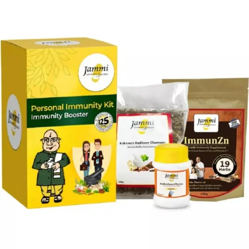 Jammi Personal Immunity Kit (Kabasura Kudineer Churnam 100g + Immunzn Granules 150g + Sudarshana Churna 60g) (1Pack)