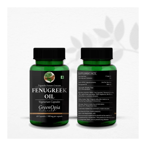 GreenOpia Naturals Fenugreek Oil Vegan  Capsules (60cap)