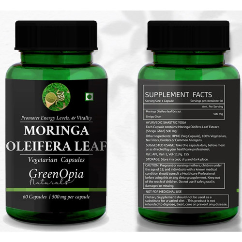 GreenOpia Naturals Moringa Oleifera Leaf Vegan  Capsules (60cap)