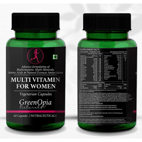 GreenOpia Naturals Multivitamins For Women Vegan  Capsules (60cap)