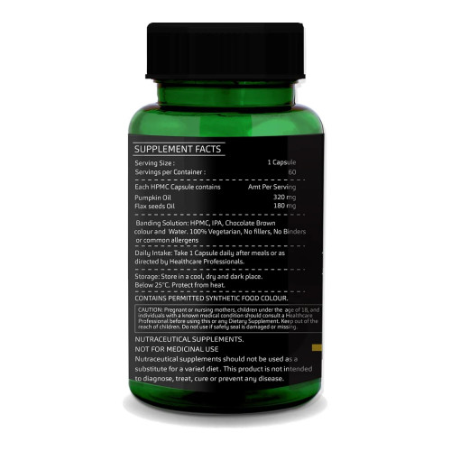GreenOpia Naturals Pumpkin And Flaxseed Oil Vegan  Capsules (60cap)