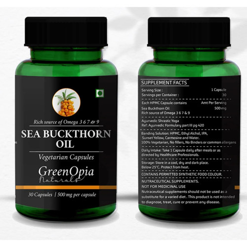 GreenOpia Naturals Sea Buckthorn Oil Vegen  Capsules (60cap)