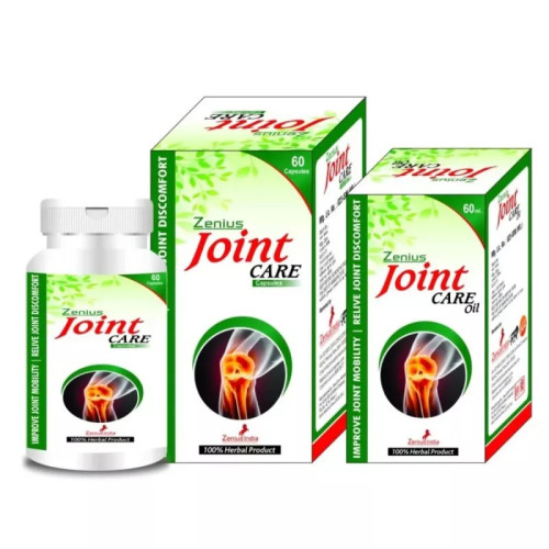 Zenius India Joint Care  Capsules + Joint Care Oil (60 Capsulesule + 60ml Oil) (1Pack)