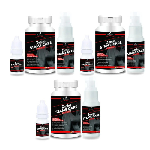 Zenius India Stame Care  Capsules + Stame Care Oil (60Cap + 15ml + 50ml Oil) (1Pack, Pack of 3)