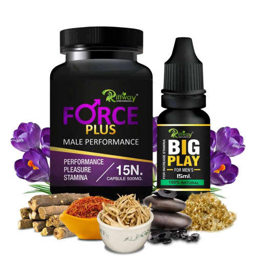Riffway Force Plus  Capsules + Big Play Oil (15Cap + 15ml Oil) (1Pack)