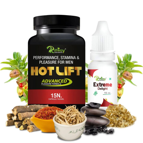 Riffway Hot Lift  Capsules + Extreme Delight Oil (15Cap + 15ml Oil) (1Pack)