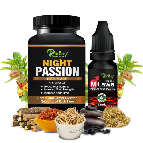 Riffway Night Passion  Capsules + M Lawa Oil (15Cap + 15ml Oil) (1Pack)