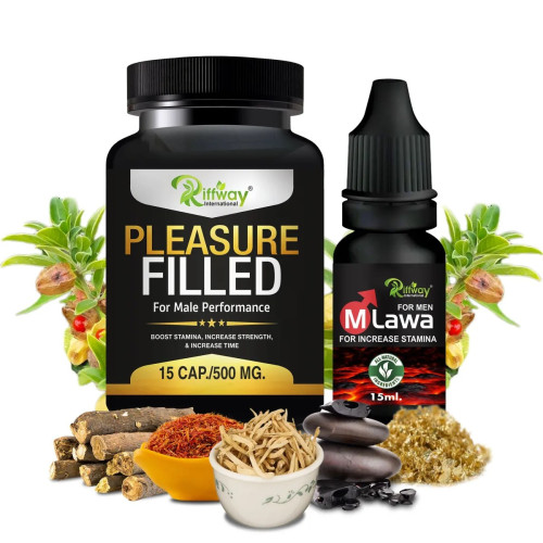 Riffway Pleasure Filled  Capsules + M Lawa Oil (15Cap + 15ml Oil) (1Pack)