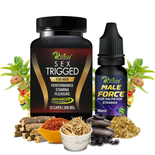 Riffway Sex Trigged  Capsules + Male Force Oil (15Cap + 15ml Oil) (1Pack)