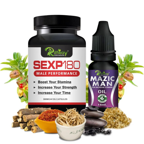 Riffway Sex P 180  Capsules + Mazic Man Oil (15Cap + 15ml Oil) (1Pack)