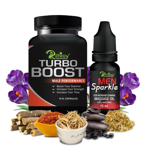 Riffway Turbo Boost  Capsules + Man Sparkle Oil (15  Capsules + 15 ml) (1Pack)