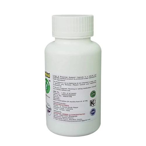 Universal Herbal & Concentrates Lungs & Bronchial Support (60 Capsules)