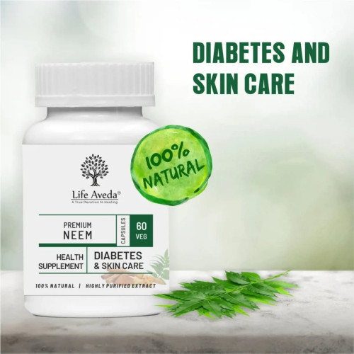 Life Aveda Advanced Dia-Revival + Premium Neem Combo (60  Capsules each) (1Pack)