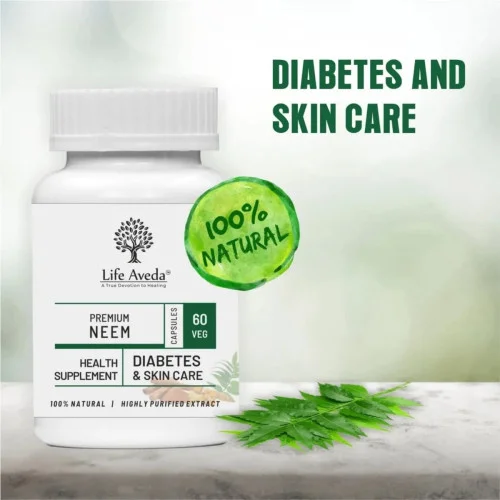 Life Aveda Advanced Dia-Revival + Premium Neem Combo (60  Capsules each) (1Pack)