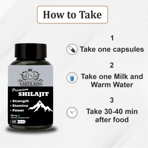 Earth King Premium Shilajit  Capsulesule (60 Capsules)