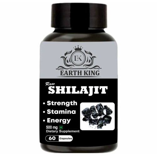 Earth King Raw Shilajit Strength Stamina Energy  Capsulesule (60 Capsules)