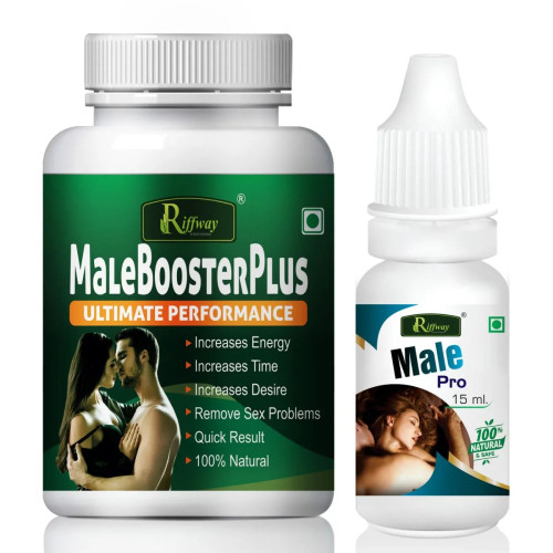 Riffway Male Booster Plus  Capsules + Male Pro Oil (60Cap + 15ml Oil) (1Pack)