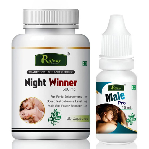 Riffway Night Winner  Capsules + Male Pro Oil (60Cap + 15ml Oil) (1Pack)