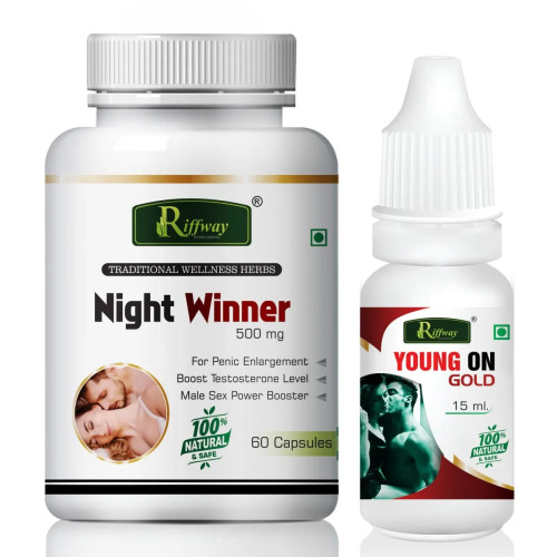 Riffway Night Winner  Capsules + Young On Gold Oil (60Cap + 15ml Oil) (1Pack)