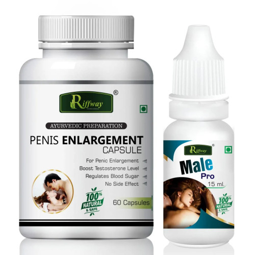Riffway Penis Enlargement  Capsules + Male Pro Oil (60Cap + 15ml Oil) (1Pack)