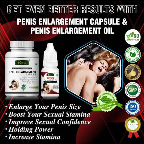 Riffway Penis Enlargement  Capsules + Penis Enlargement Oil (60Cap + 15ml Oil) (1Pack)