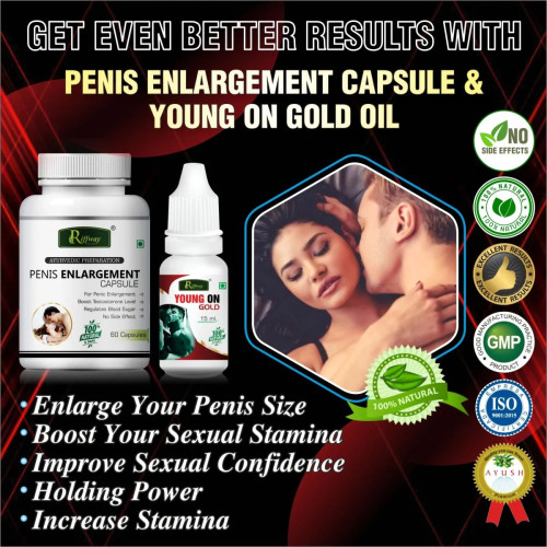 Riffway Penis Enlargement  Capsules + Young On Gold Oil (60Cap + 15ml Oil) (1Pack)