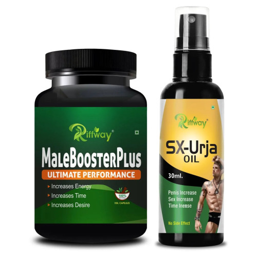 Riffway Male Booster Plus  Capsules + Sx-Urja Oil (15Cap + 30ml Oil) (1Pack)