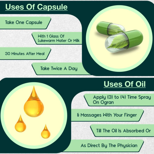 Riffway Sex Booster  Capsules + Sex Timing Increase Oil (15Cap + 30ml Oil) (1Pack)