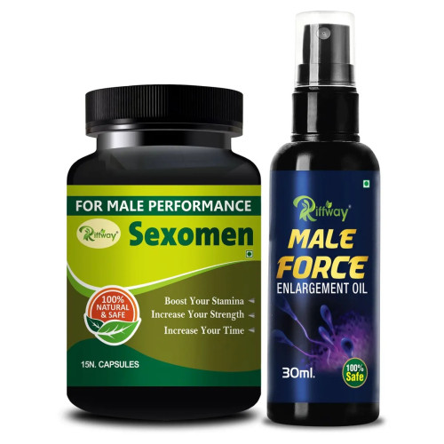 Riffway Sexomen  Capsules + Male Force Oil (15Cap + 30ml Oil) (1Pack)