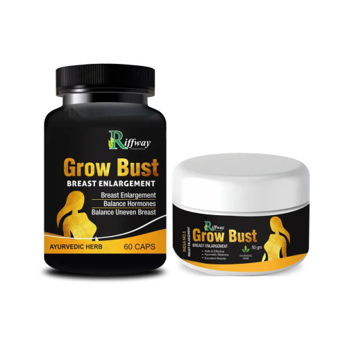 Riffway Grow Bust  Capsules + Grow Bust Cream (60Cap + Cream 50g) (1Pack)