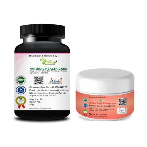 Riffway Bustina Breast Increase  Capsules + Beauty Look Cream (30Cap + Cream 50g) (1Pack)