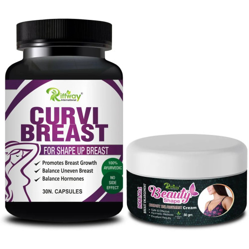 Riffway Curvi Breast  Capsules + Beauty Shape Cream (30Cap + Cream 50g) (1Pack)