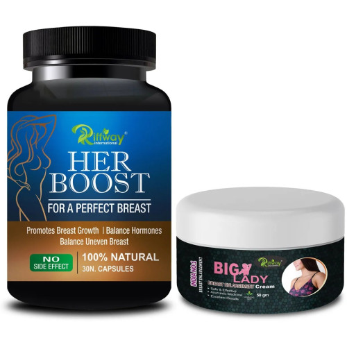 Riffway Her Boost  Capsules + Big Lady Cream (30Cap + Cream 50g) (1Pack)