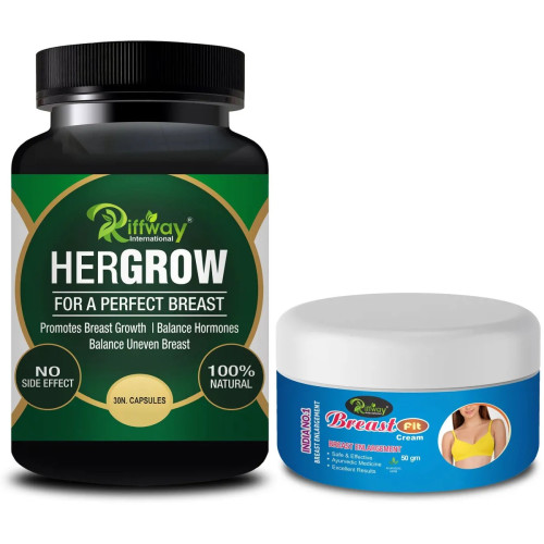 Riffway Hergrow  Capsules + Breast Fit Cream (30Cap + Cream 50g) (1Pack)
