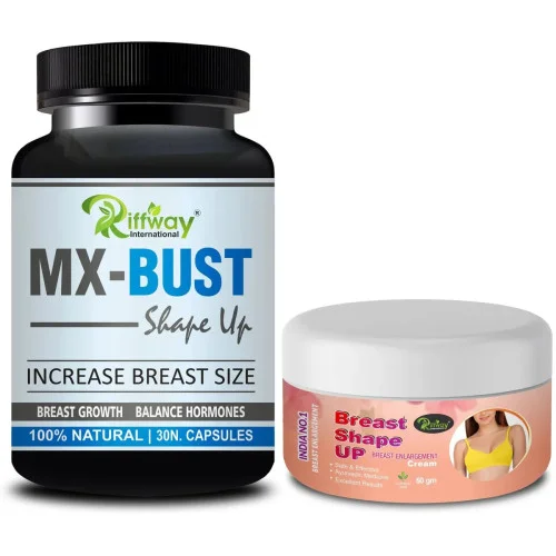 Riffway Mx Bust Shape Up  Capsules + Breast Shape Up Cream (30Cap + Cream 50g) (1Pack)