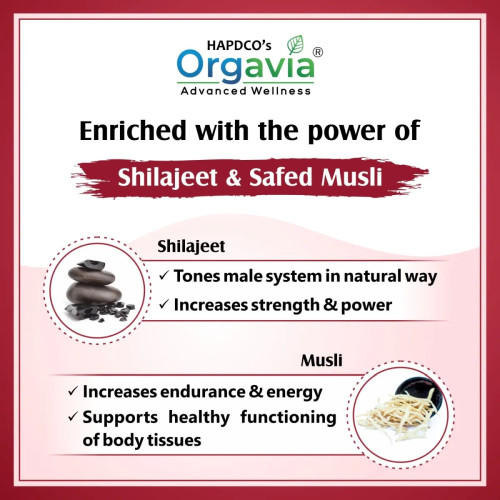 Orgavia Shilajeet & Safed Musli  Tablets (60 Tablets)