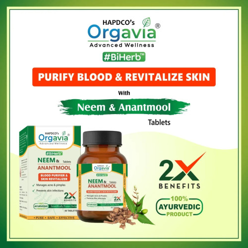 Orgavia Neem & Anantmool  Tablets (60 Tablets)