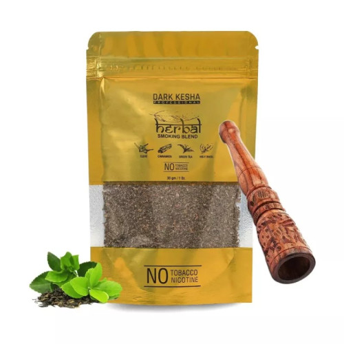 Dark Kesha Herbal Smoking Blend + Chillum Pipe (30gm + 1pcs) (1Pack)