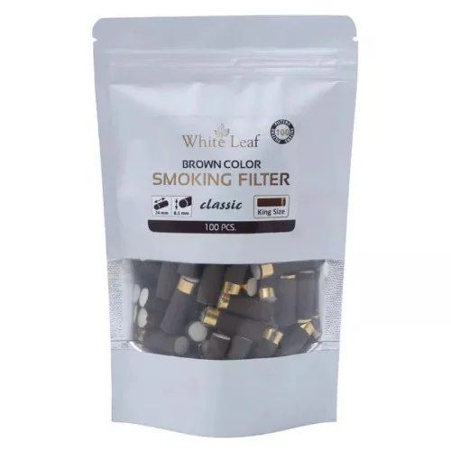 White Leaf Brown Color Smoking Filter (100pcs)
