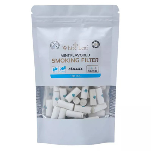 White Leaf Mint Flavored Smoking Filters Classic (100pcs)